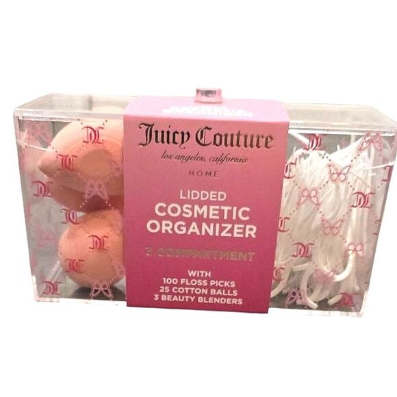 Juicy Couture Home JC Butterfly Logo Lidded Cosmetic Organizer Set - Picture 3 of 8